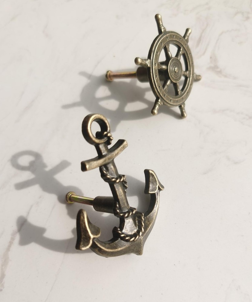 Antique Bronze Kitchen Cabinet Knobs Pull - Anchor Rudder Drawer Knobs Furnit...