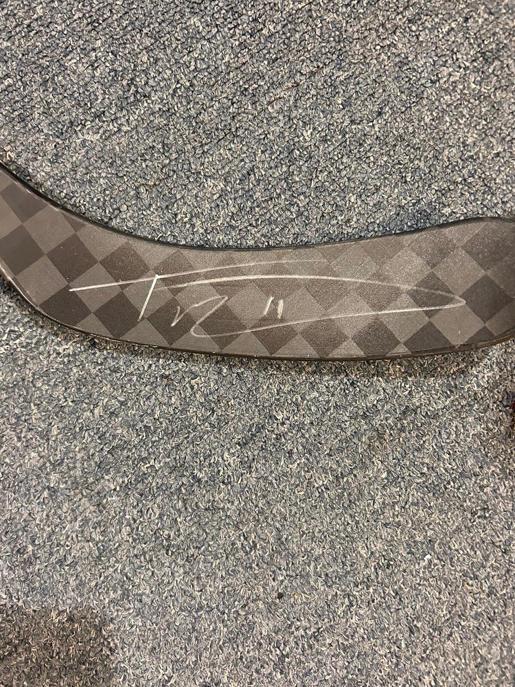 Game-Used Trevor Zegras Signed Stick
