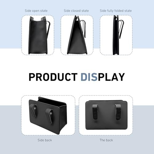 Car Trash Can, Leather Foldable Waterproof Garbage Organizer with 1 Roll Trash
