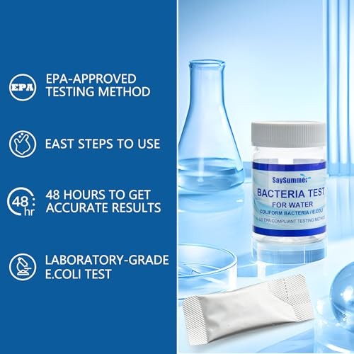 Drinking Water Bacteria Test Kit: Detecting Coliform E coli Bacteria - 4 Tests