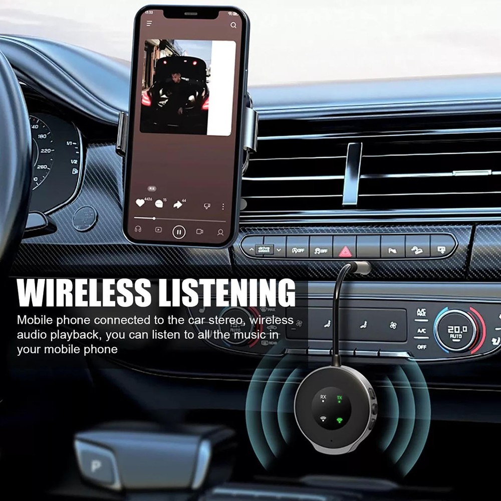 New Bluetooth 5.3 Wireless Transmitter Receiver Car Aux Audio Adapter 3.5mm