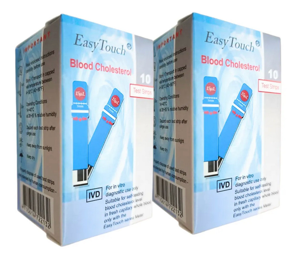 Original New Easy Touch Test Strips For Cholesterol Level Check - 10 Test Strips