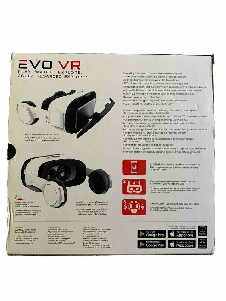 EVO VR Headset Works With All Smartphones Virtual Reality Viewer