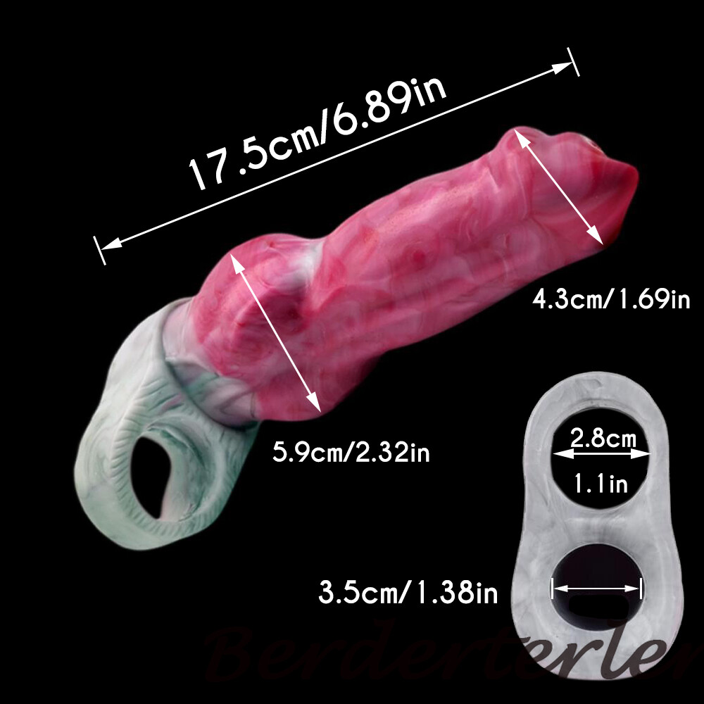 Silicone Penis Sleeve Fantasy Knot Sheath Delay Ejaculation Extender Enlargement