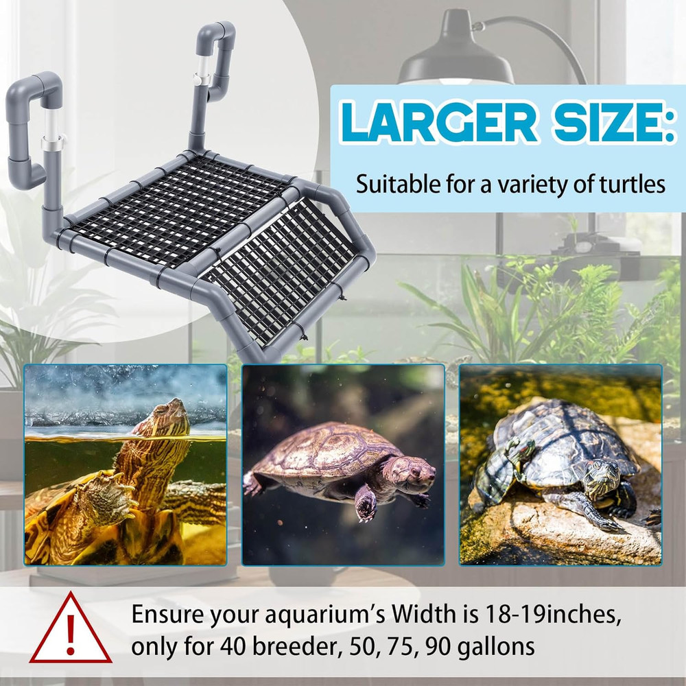 Adjustable Extra Large Turtle Basking Platform, Wider Hanging Dock, Basking Area