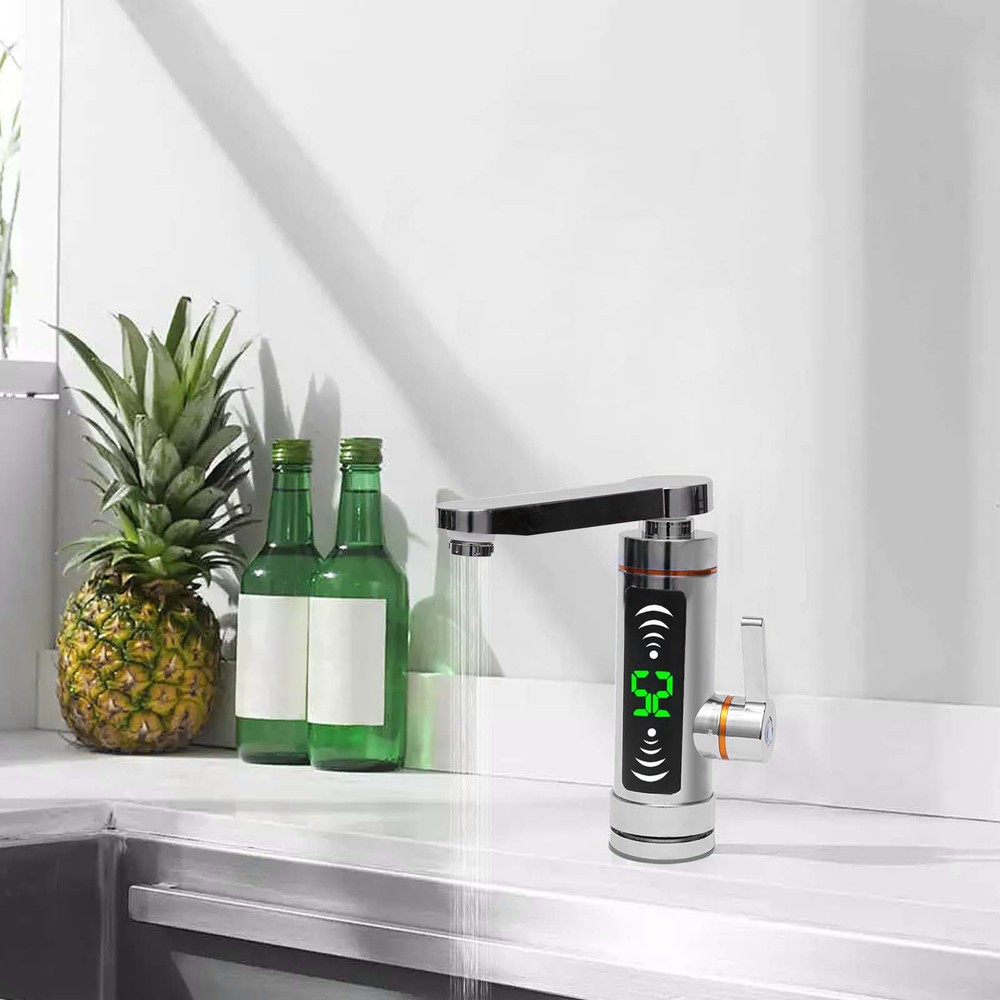 110V Electric Instant Hot Water Heater Shower Kitchen Tap Faucet Digital Display