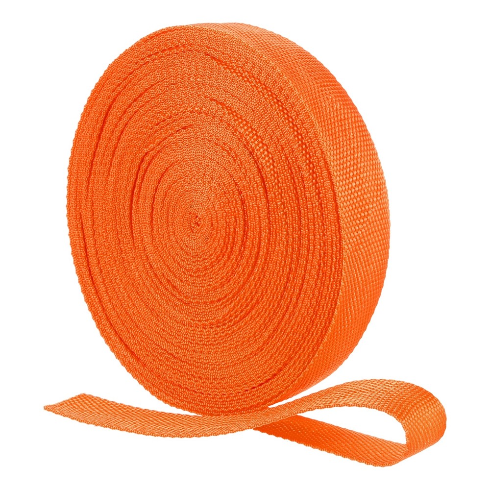 Nylon Webbing Strap, 22 Yards x 1-1/4" Polypropylene Flat Webbing Strap (Orange)