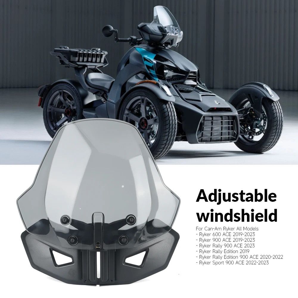 Adjustable Windscreen Windshield Wind Screen Shield For Can-Am Ryker 600 900