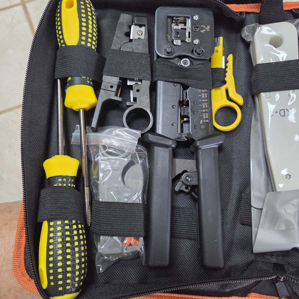 Network Tool Kit - RJ45 Crimper, Tester & Strippers for Ethernet Cable Work
