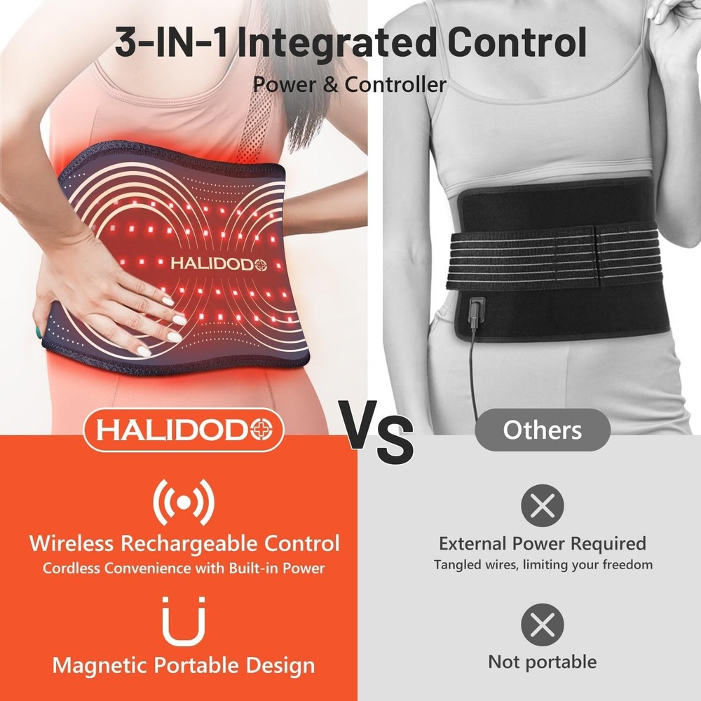 Red Light Therapy Belt & Vibration Back Massage Heated Red Light Therapy Device