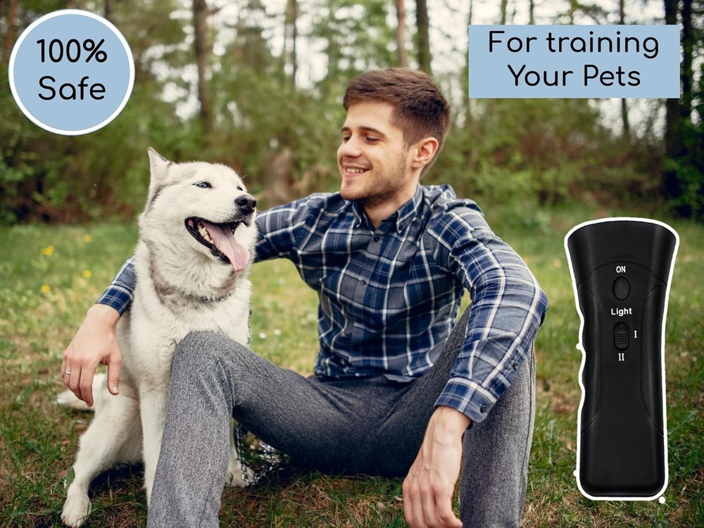 Ultrasonic Bark Control Trainer with LED Light – Humane Dog Training Device