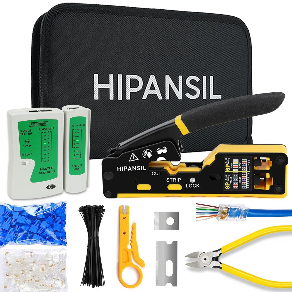 RJ45 Crimp Tool, Ethernet Crimper Tool Kit One Size / Standard, Multi-color