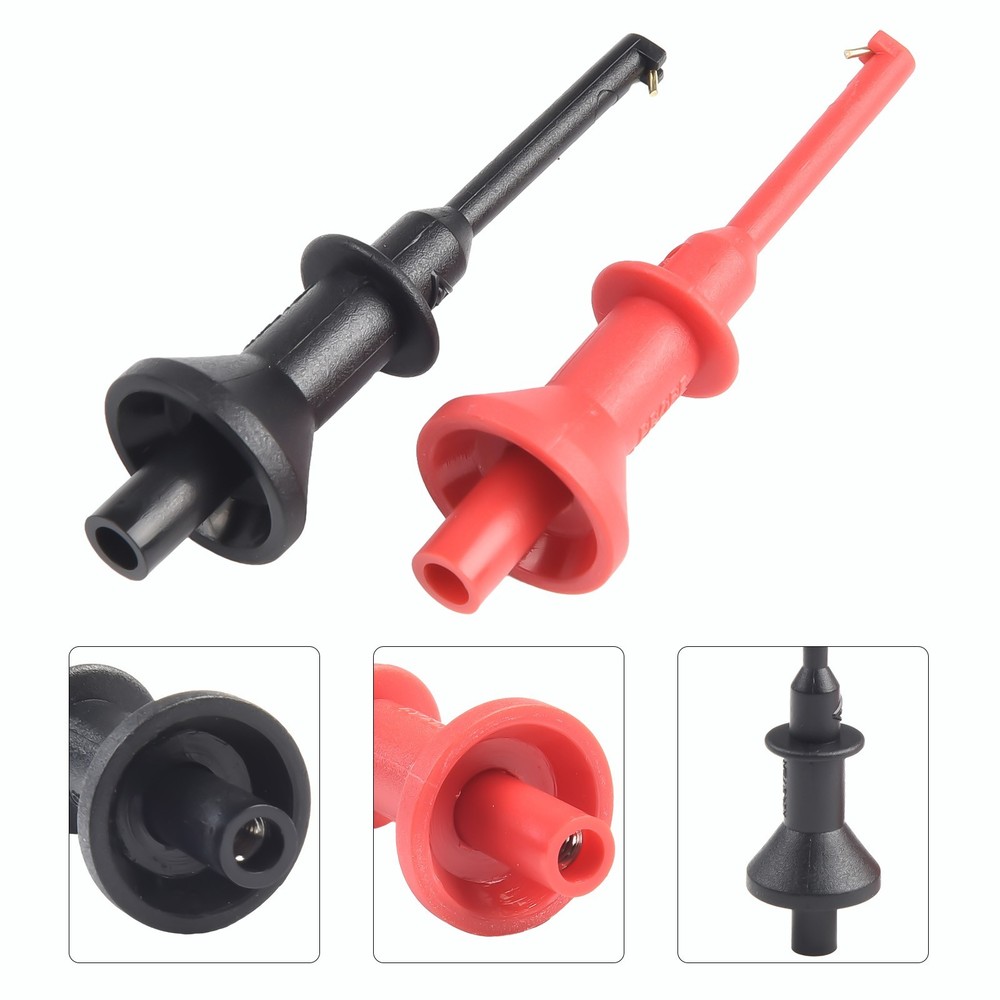 Testing Hook Clip Pair 2pcs with 4mm Threaded Leads for Multimeter Probing