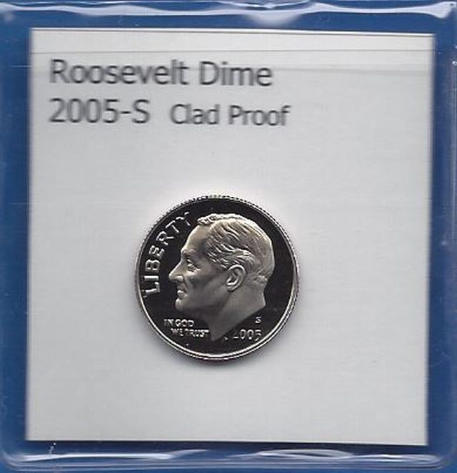 2005-S Clad Proof Roosevelt Dime