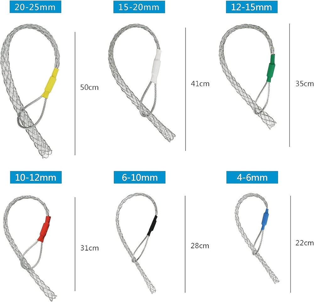 Cable Pulling Grip Sock Kit Galvanizing Steel Antislip Pipe Cable Wire Pulling G
