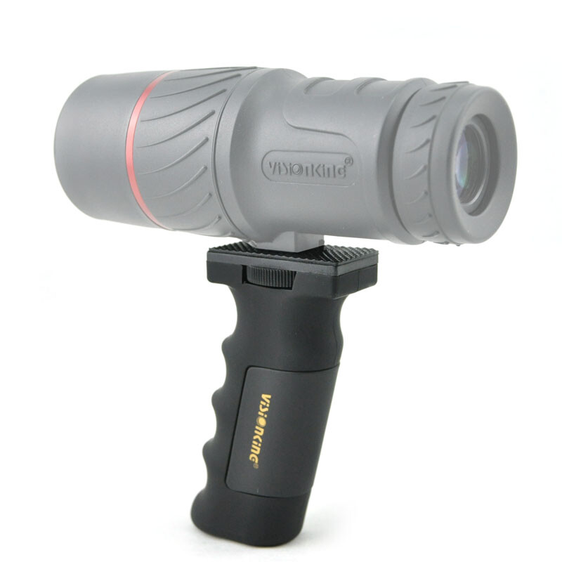 Pistol grip handle for compact cameras, camcorders monocular and compact scopes