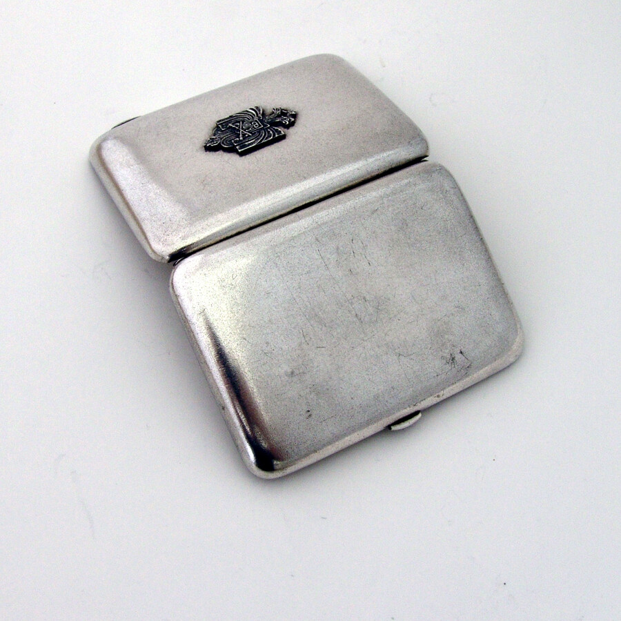 Cigarette Case Russian Double Headed Eagle Applied Crest