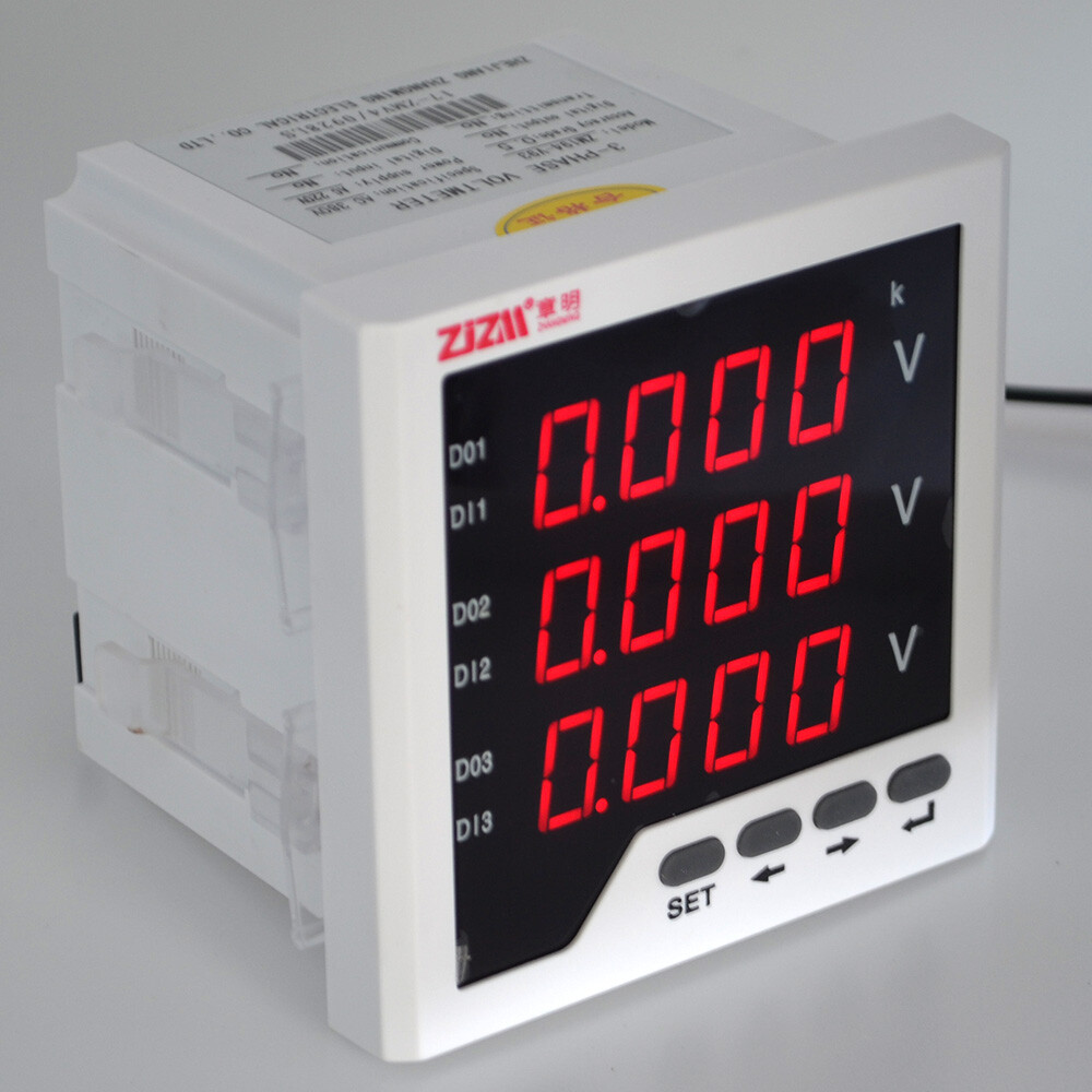96x96mm Multi-function Three-phase Programmable Electric Power Meter Voltmeter