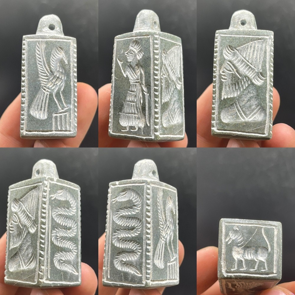 Unique Ancient Bactrian Kingdom Old Jasper Seal Stamp Pendant With Impression￼