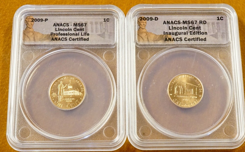 2009 P/D - Lincoln Cent INAUGURAL EDITION MS67RD RED ANACS Certified