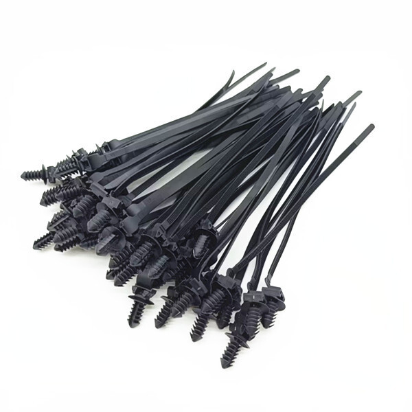 Nylon Push Clips Wire Tie Released Zip Straps Car Pipe Cable Fastener Bundle 50x