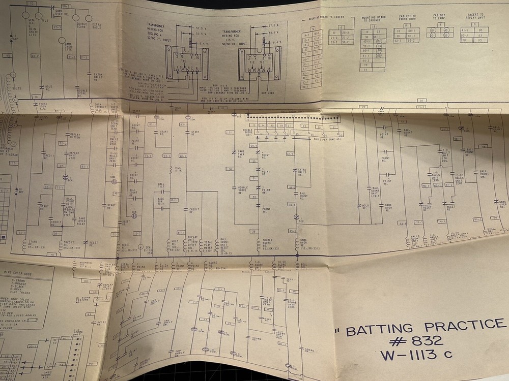 Irving Kaye Batting Practice Original 1968 Full Sized Game Schematic