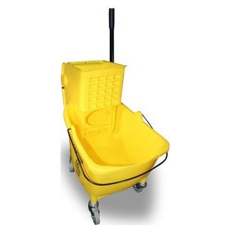 Mop Bucket Wringer Combo Efficient Cleaning High Back Low Front Mobility Yellow