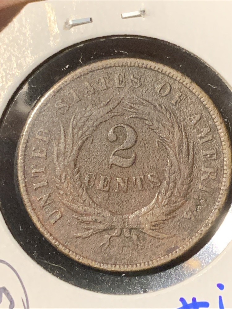1868 Two Cent Piece 2c Better Grade VF DETAILS