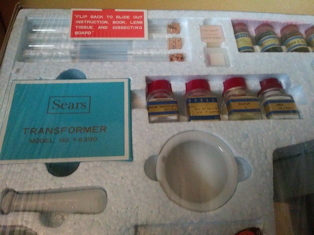 NOS Vintage Sears 1200 Power Zoom Micro Lab Kit Master Microscope Original Box