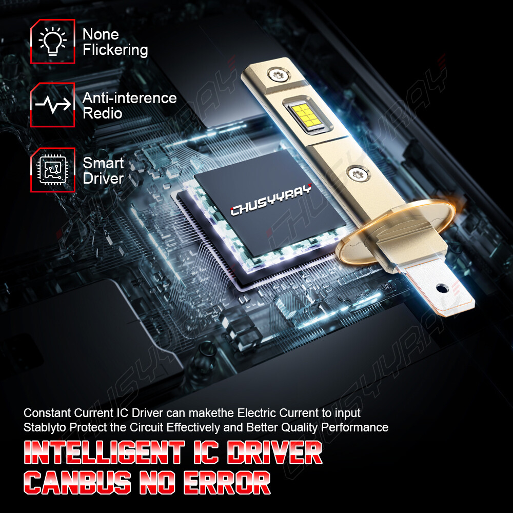 4x H1 LED Headlight Bulbs Conversion Kit High Low Beam Super Bright 10000K White