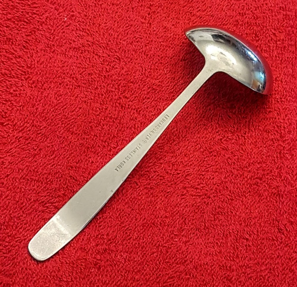 LEONARD SILVER MFG Stainless Steel Solid Gravy Ladle Plain Glossy Squared Handle