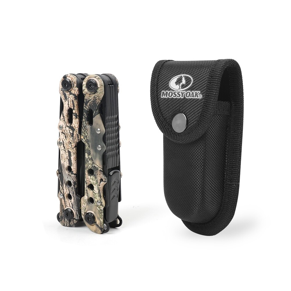 MOSSY OAK 13-in-1 Multi-tool Multi Function Pliers Folding Pocket Tool w/Sheath