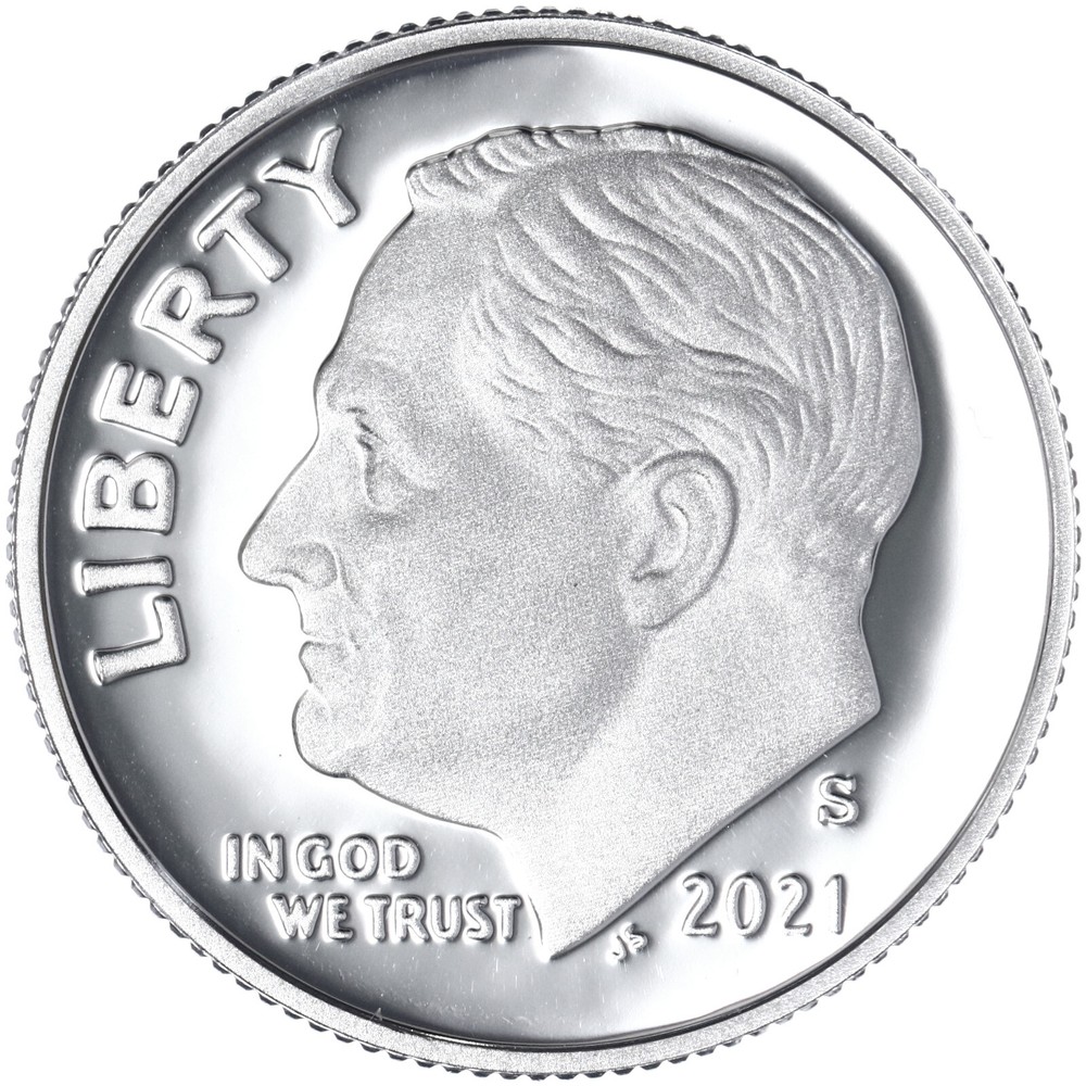 2021 S Roosevelt Dime Gem DCam Proof 99.9% Silver