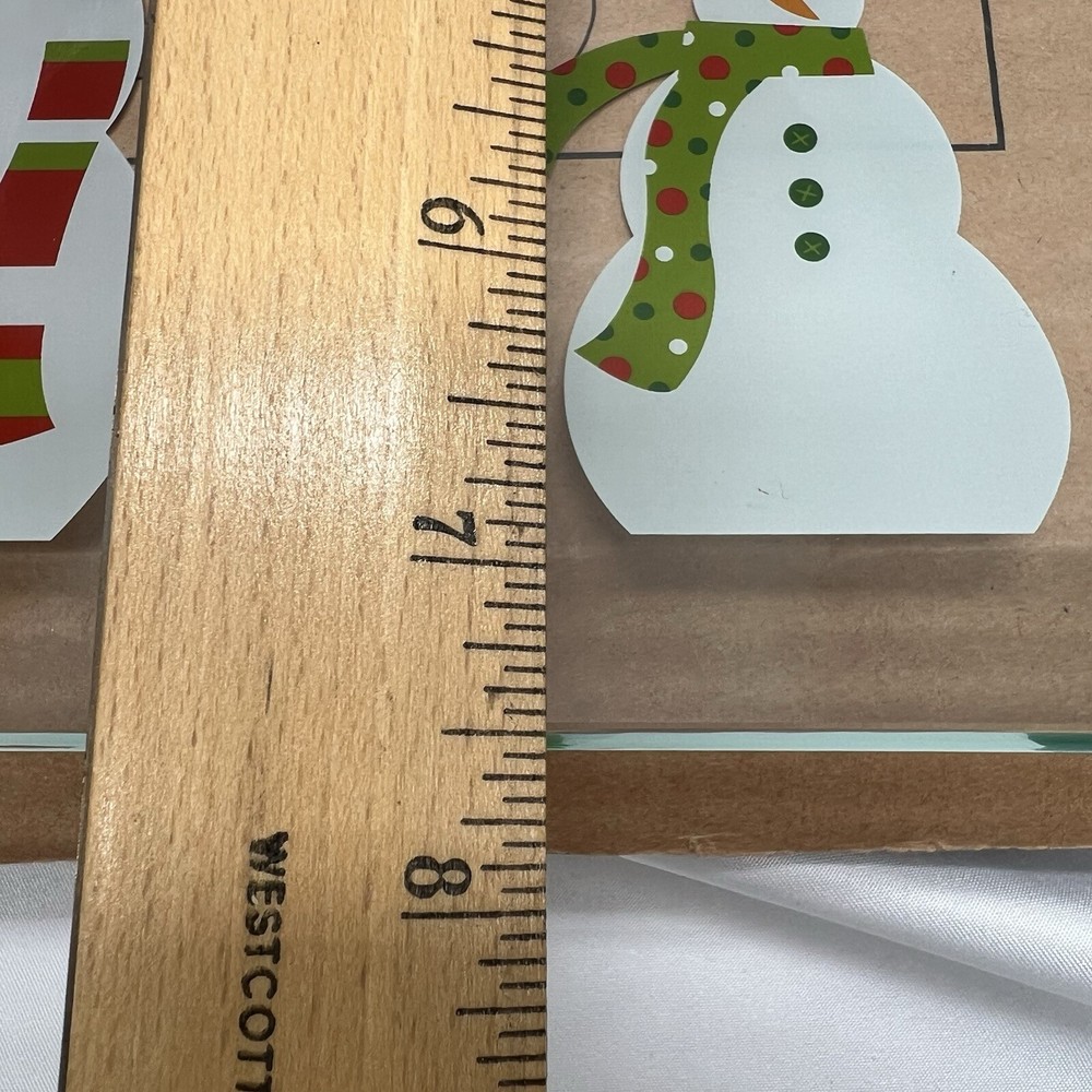 Pampered Chef Snowmen Rectangular Glass Serving Platter #2821 ~ NEW Christmas