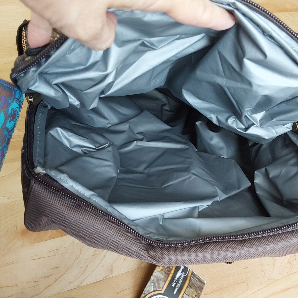 Real Tree pattern Backpack Pocket Camo/brown handle wipeable inside hiking READ