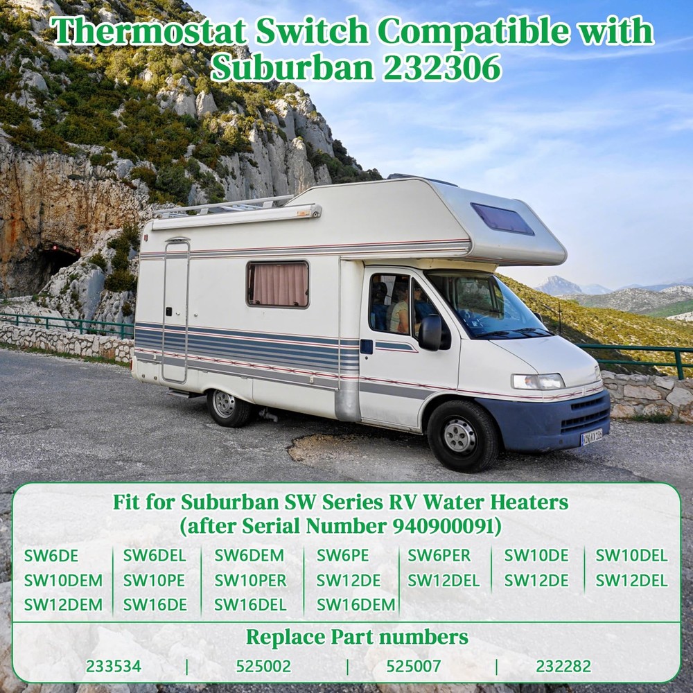 232306 RV Water Heater Thermostat Switch Compatible with Suburban 120V 1 Pack