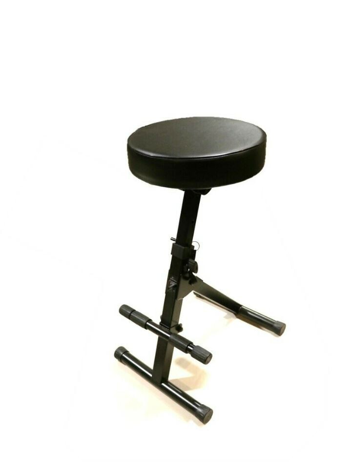 Heavy Duty Professional Adjustable Guitarist Stool with Adjustable Footrest