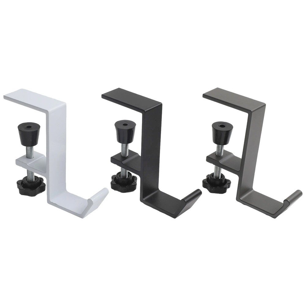 Compact Design Adjustable Clamp Hooks Set of 3 for Desktop Organization