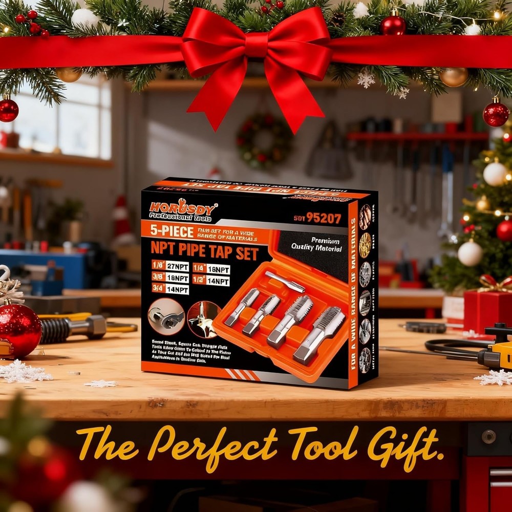 Durable 5-Piece Carbon Steel Pipe Threading Tools with Organized Storage Case