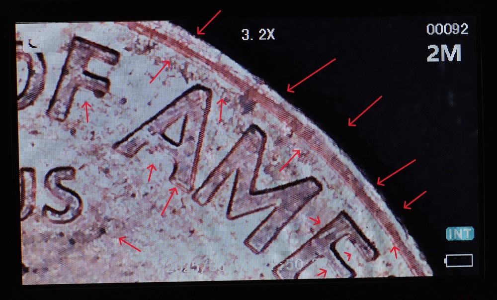 2001 Penny Multi Strike Error Double Die, Die Cracks, Initials Obscured