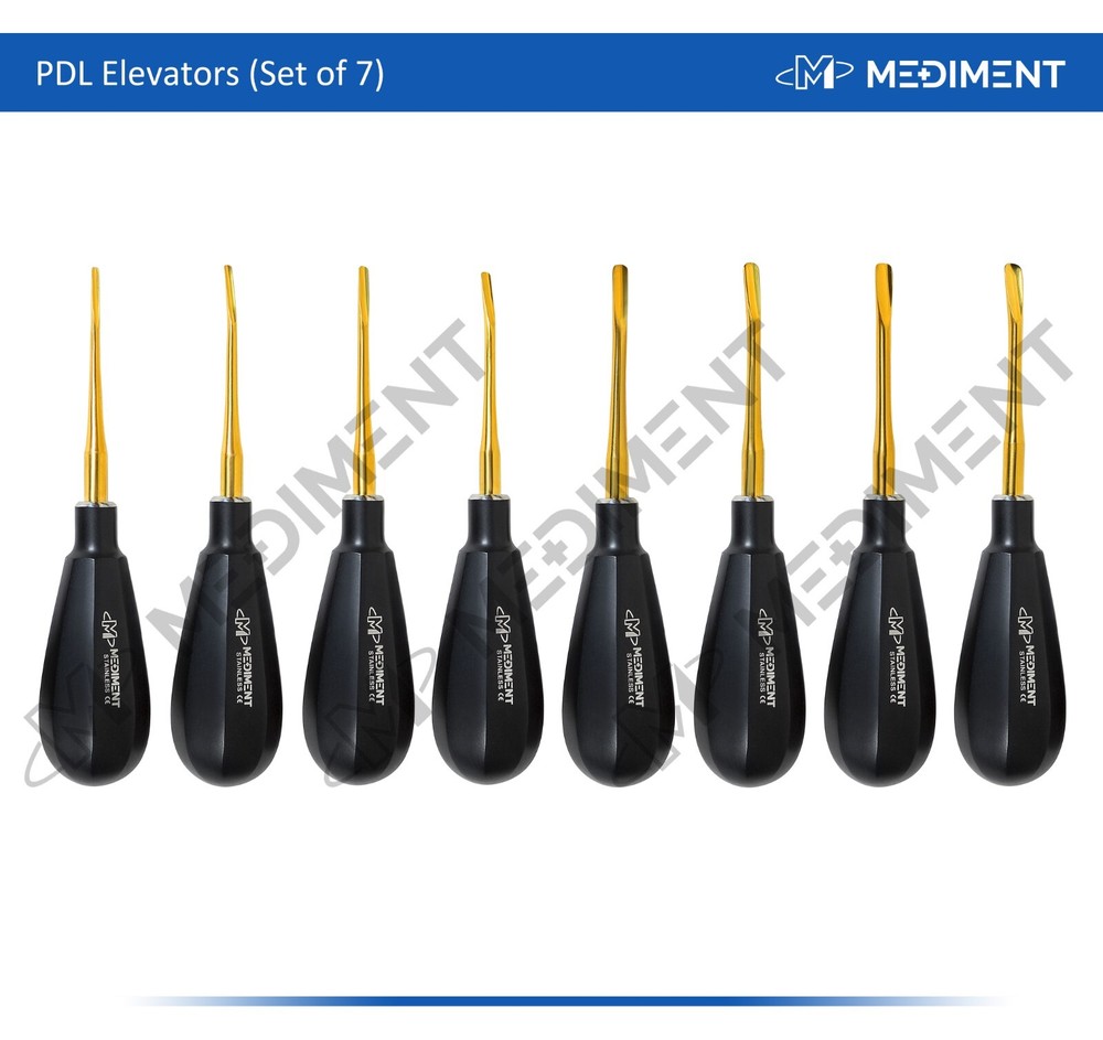 Set of 8 Elevators PDL Precise Tips Dental Surgical CE