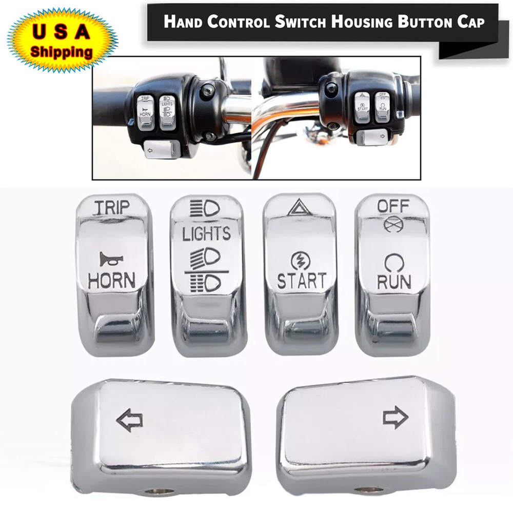 Hand Control Switch Cap Button Kit For Harley Dyna 12-17 Low Rider Fat Bob FXDF