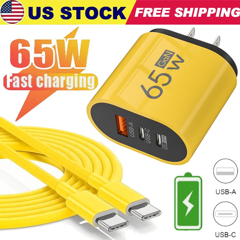 65W Super Fast Charging USB Type C Wall Charger For Samsung iPhone Android Phone