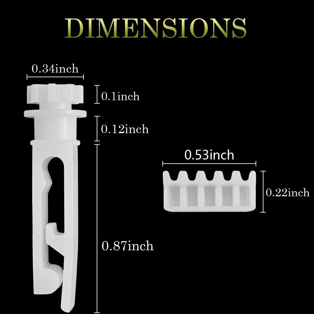 Vertical Blinds Replacement Stem and Gear, 12 Sets, Durable, Easy Install