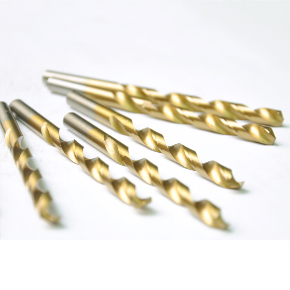 Drillforce 10PCS 1/2" Titanium Drill Bit Set HSS Metal Woodworking Drill Bits