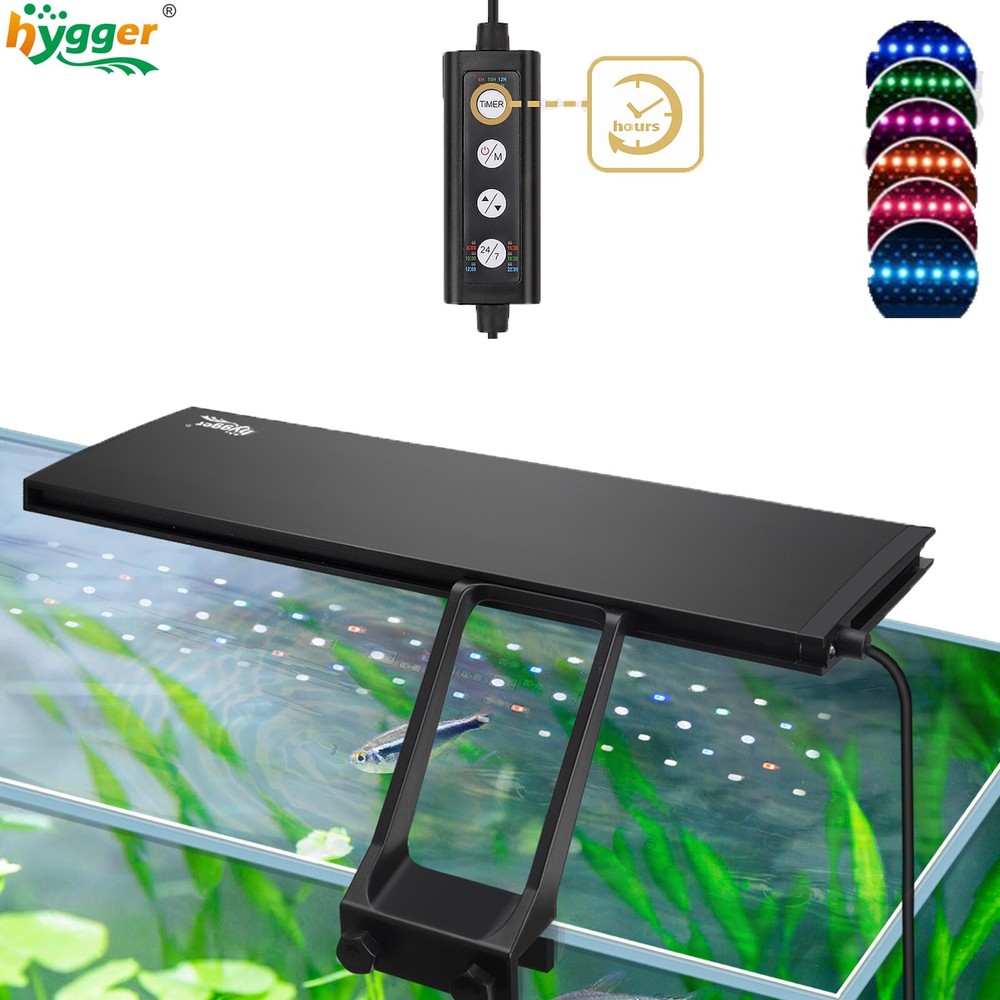 hygger 12’’-20’’ Aquarium Light 24/7 Mode Clip on Adjustable Timer / Brightness