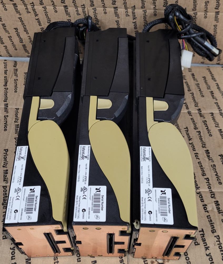 (LOT OF 3) FutureLogic GEN3 Evolution Ticket Printer W/CABLE (UNTESTED)