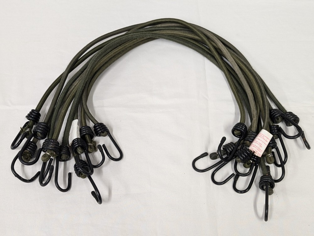 Genuine British Army Elasticated Bungee Cord Straps x 10