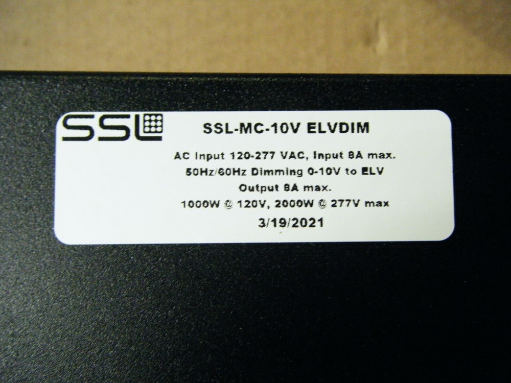 SOLID STATE LIMINAIRES SSL-MC-10V ELVDIM  0-10V Dimming Module, 120-277V INPUT