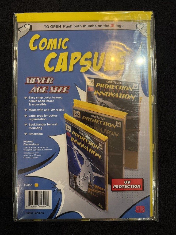 Silver Age Size ComicCapsule - YELLOW - (Fits Your Bagged Comic Perfectly!)